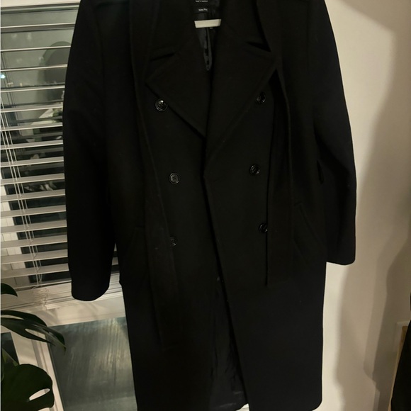 Black Double-Breasted Coat - Picture 1 of 3